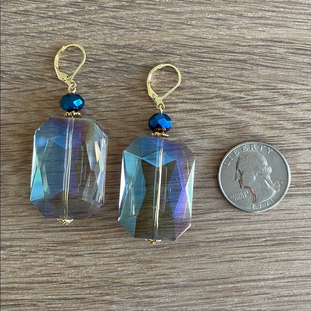 HAND CRAFTED BLUE CRYSTAL EARRINGS
Oversized Statement Occasion Artisan Prom - Picture 8 of 12